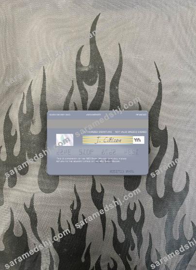 Malawi NBS Bank visa debit card photolook back